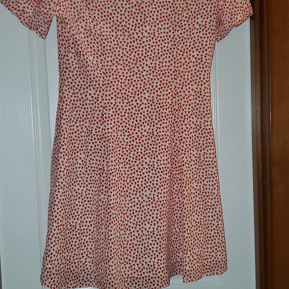 Milly Heart Print Silk Aspen Dress Zooey Deschanel - Picture 7 of 13